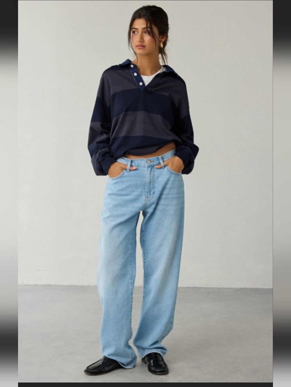 NWT BDG Olive Stovepipe Jeans Light Blue Wide Leg Women’s Jeans ■ Size 32